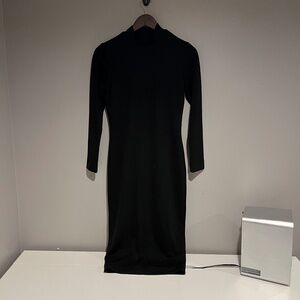 Dress The Population - Mock Turtleneck Long Sleeve All Black Dress - Size M